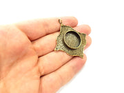 Antique Bronze Pendant Blank inlay Blank Mosaic Blank Resin Blank Bezel Base Setting Mountings Antique Bronze Plated Brass ( 54x48mm ) G8964