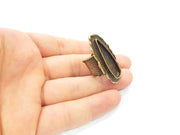 Antique Bronze Ring Blank inlay Ring Blank Mosaic Bezel Base Settings Cabochon Mountings (35x10mm Blank ) Antique Bronze Plated Brass G8975
