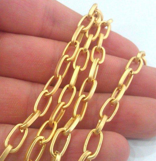 5 Meters - 16.5 Feet  (11x6mm) Gold Plated Large  Chain G12042