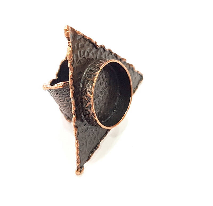 Copper Ring Blank inlay Ring Blank Mosaic Ring Bezel Base Settings Cabochon Mountings (20mm blank ) Antique Copper Plated Brass G8992