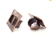 Copper Ring Blank inlay Ring Blank Mosaic Ring Bezel Base Settings Cabochon Mountings (20x20mm blank ) Antique Copper Plated Brass G8994