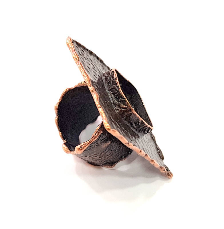 Copper Ring Blank inlay Ring Blank Mosaic Ring Bezel Base Settings Cabochon Mountings (20x20mm blank ) Antique Copper Plated Brass G8994