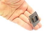 Copper Ring Blank inlay Ring Blank Mosaic Ring Bezel Base Settings Cabochon Mountings (20x20mm blank ) Antique Copper Plated Brass G8994