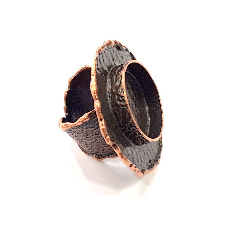 Copper Ring Blank inlay Ring Blank Mosaic Ring Bezel Base Settings Cabochon Mountings (20mm blank ) Antique Copper Plated Brass G8995