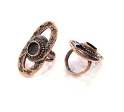 Copper Ring Blank inlay Ring Blank Mosaic Ring Bezel Base Settings Cabochon Mountings (10mm blank ) Antique Copper Plated Brass G8996