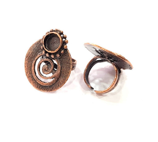 Copper Ring Blank inlay Ring Blank Mosaic Ring Bezel Base Settings Cabochon Mountings (10mm blank ) Antique Copper Plated Brass G8997