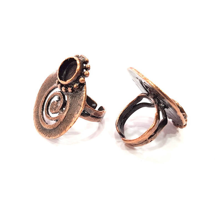 Copper Ring Blank inlay Ring Blank Mosaic Ring Bezel Base Settings Cabochon Mountings (10mm blank ) Antique Copper Plated Brass G8997