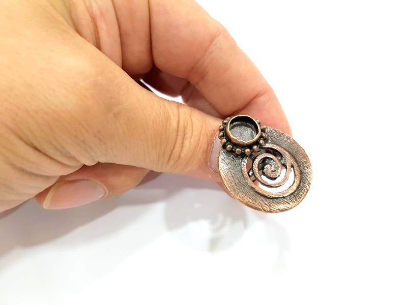 Copper Ring Blank inlay Ring Blank Mosaic Ring Bezel Base Settings Cabochon Mountings (10mm blank ) Antique Copper Plated Brass G8997