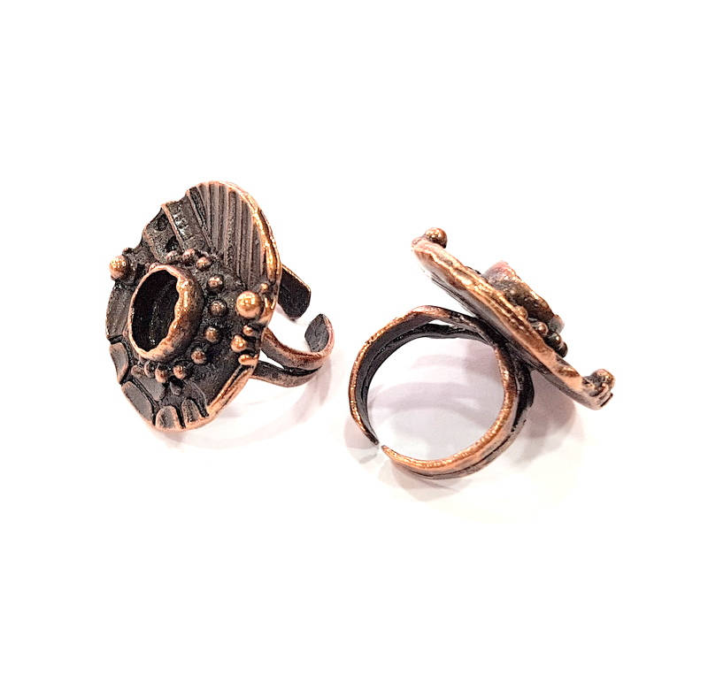 Copper Ring Blank inlay Ring Blank Mosaic Ring Bezel Base Settings Cabochon Mountings (10mm blank ) Antique Copper Plated Brass G8998