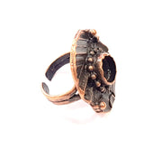 Copper Ring Blank inlay Ring Blank Mosaic Ring Bezel Base Settings Cabochon Mountings (10mm blank ) Antique Copper Plated Brass G8998