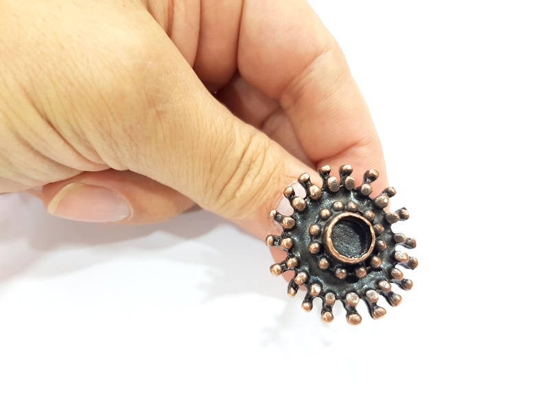 Copper Ring Blank inlay Ring Blank Mosaic Ring Bezel Base Settings Cabochon Mountings (10mm blank ) Antique Copper Plated Brass G8999