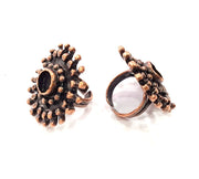 Copper Ring Blank inlay Ring Blank Mosaic Ring Bezel Base Settings Cabochon Mountings (10mm blank ) Antique Copper Plated Brass G8999