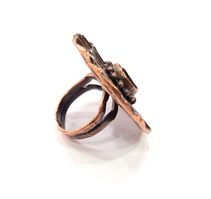 Copper Ring Blank inlay Ring Blank Mosaic Ring Bezel Base Settings Cabochon Mountings (10mm blank ) Antique Copper Plated Brass G9000