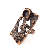 Copper Ring Blank inlay Ring Blank Mosaic Ring Bezel Base Settings Cabochon Mountings (10mm blank ) Antique Copper Plated Brass G9001