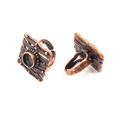 Copper Ring Blank inlay Ring Blank Mosaic Ring Bezel Base Settings Cabochon Mountings (10mm blank ) Antique Copper Plated Brass G9002