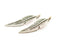 4 Silver Feather Pendant Antique Silver Plated Pendants (44x10mm)  G8426