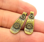 8 Antique Bronze Tribal Charm Antique Bronze Charm (28x9mm) G8427