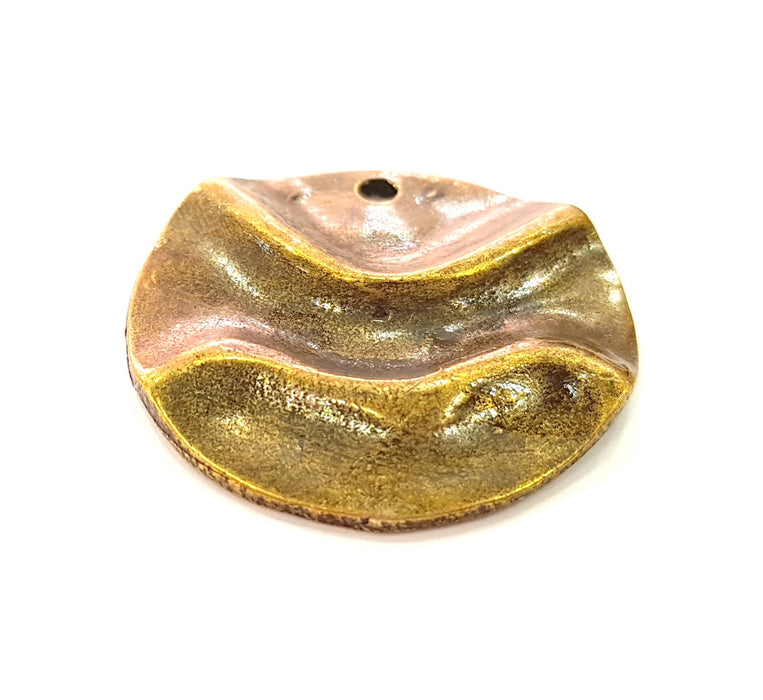 2 Antique Bronze Undulation Charm Antique Bronze Charm (30mm) G8428