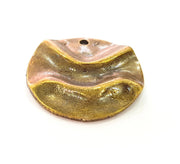 2 Antique Bronze Undulation Charm Antique Bronze Charm (30mm) G8428