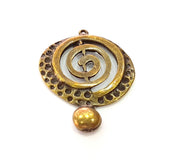 2 Antique Bronze Pendant (42x33mm) G8440