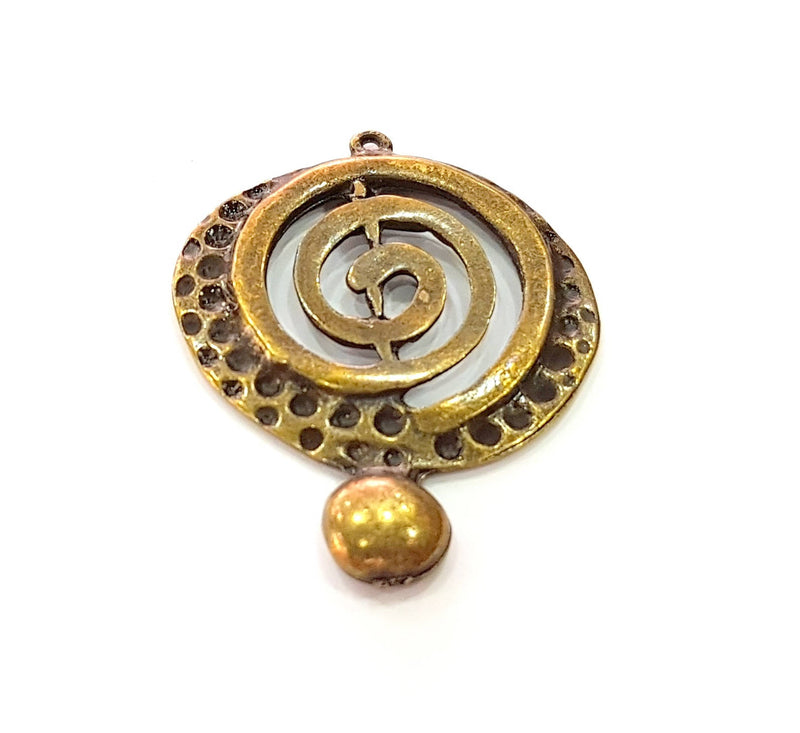 2 Antique Bronze Pendant (42x33mm) G8440