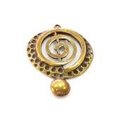 2 Antique Bronze Pendant (42x33mm) G8440