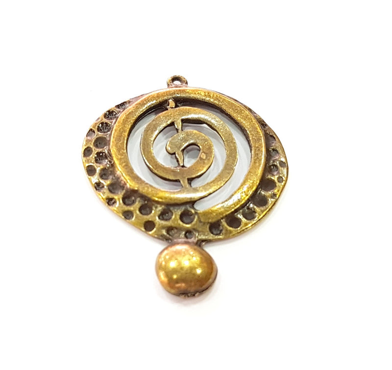 2 Antique Bronze Pendant (42x33mm) G8440