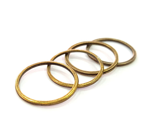 5 Antique Bronze Circle Connector Pendant (29mm) G8442