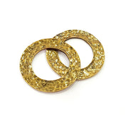 4 Antique Bronze Circle Connector Pendant (33mm) G8445