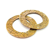 4 Antique Bronze Circle Connector Pendant (33mm) G8445