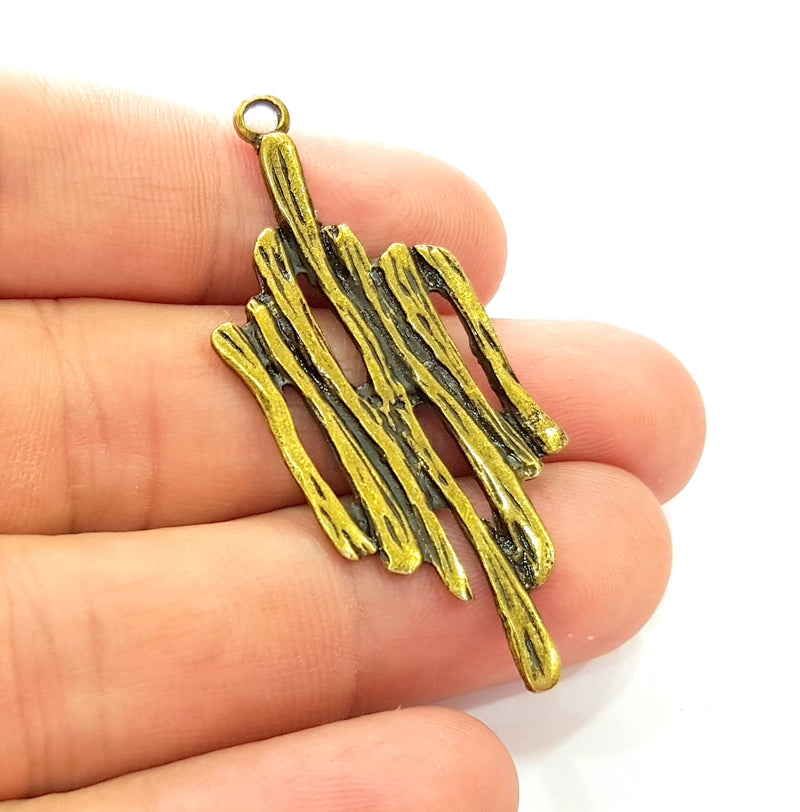 4 Antique Bronze Charms (53x19mm) G8452