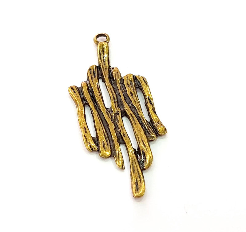 4 Antique Bronze Charms (53x19mm) G8452
