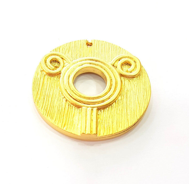 2 Gold Pendant Gold Plated Pendant (35mm)  G16298