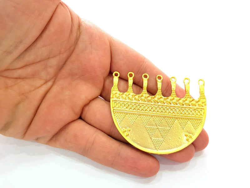Gold Pendant Gold Plated Ethnic Pendant (65x52mm)  G8458