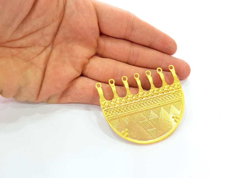 Gold Pendant Gold Plated Ethnic Pendant (65x52mm)  G8458