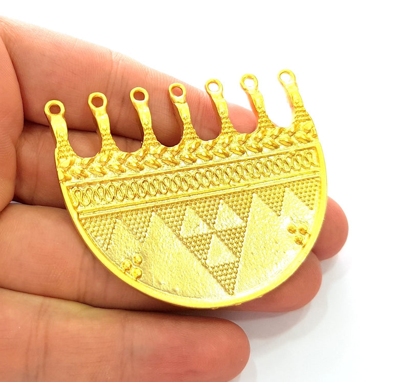 Gold Pendant Gold Plated Ethnic Pendant (65x52mm)  G8458
