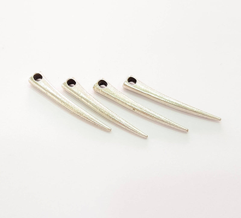 8 Silver Teeth Charm Pendant Antique Silver Plated Pendants (37x6mm)  G8460