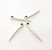 8 Silver Teeth Charm Pendant Antique Silver Plated Pendants (37x6mm)  G8460