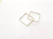 2 Silver Square Connector Pendant Antique Silver Plated Geometric Pendants (42mm) G8461
