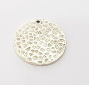 2 Antique Silver Plated Brass Charms 24mm  G13365