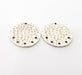 2 Silver Plated Connector Antique Silver Plated Brass Hammered Charms (21mm)  G8462