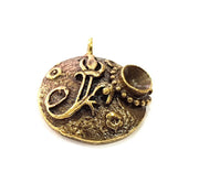 Pendant Blank Antique Bronze inlay Blank Mosaic Blank Resin Blank Bezel Base Setting Mountings Antique Bronze Plated Brass ( 24mm ) G9008