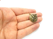 Pendant Blank Antique Bronze inlay Blank Mosaic Blank Resin Blank Bezel Base Setting Mountings Antique Bronze Plated Brass ( 24mm ) G9008