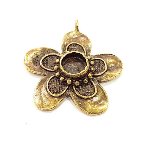 Pendant Blank Antique Bronze inlay Blank Mosaic Blank Resin Blank Bezel Base Setting Mountings Antique Bronze Plated Brass ( 40mm ) G9010