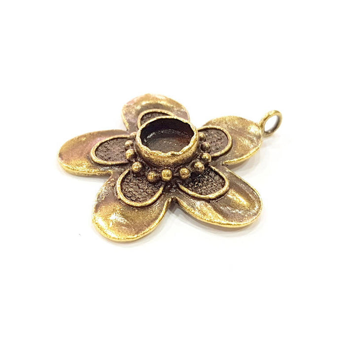 Pendant Blank Antique Bronze inlay Blank Mosaic Blank Resin Blank Bezel Base Setting Mountings Antique Bronze Plated Brass ( 40mm ) G9010