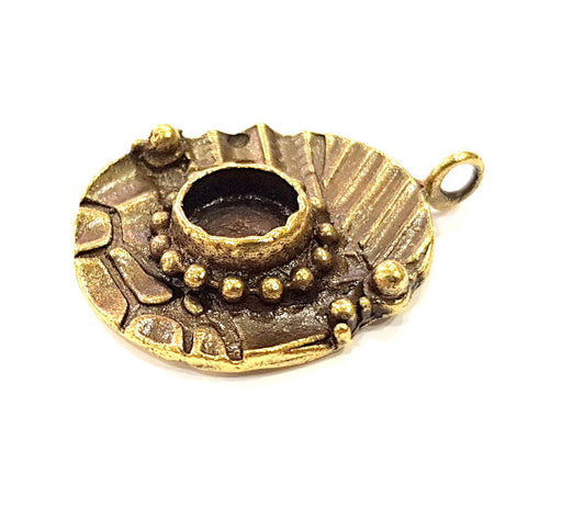 Pendant Blank Antique Bronze inlay Blank Mosaic Blank Resin Blank Bezel Base Setting Mountings Antique Bronze Plated Brass ( 36x27mm ) G9014