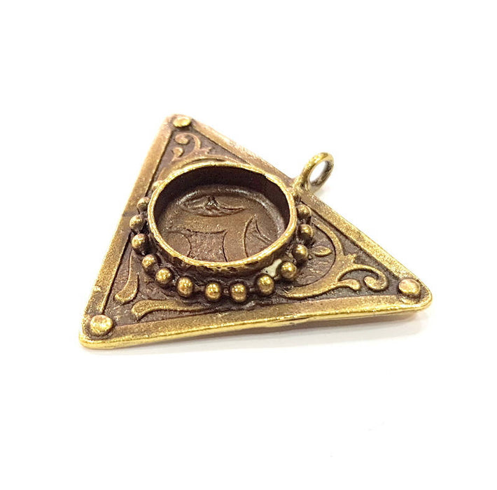 Pendant Blank Antique Bronze inlay Blank Mosaic Blank Resin Blank Bezel Base Setting Mountings Antique Bronze Plated Brass ( 41x37mm ) G9015