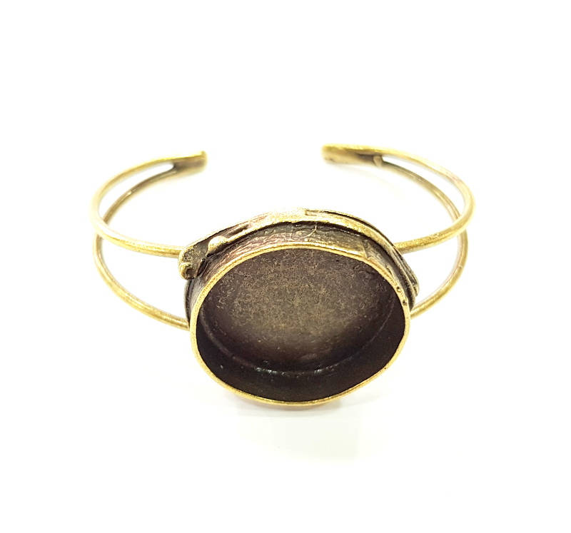Bracelet Blanks Bangle Blanks Cuff Blanks Adjustable Bracelet Blank Antique Bronze Plated Brass (24mm Blanks) G9018