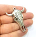 Ox Head Skull Pendant Silver Pendant Antique Silver Plated Pendant (52x44mm) G9022