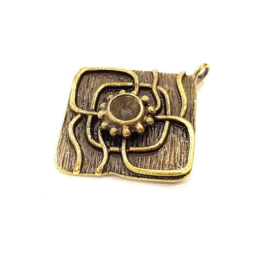 Pendant Blank Antique Bronze inlay Blank Mosaic Blank Resin Blank Bezel Base Setting Mountings Antique Bronze Plated Brass ( 43x37mm ) G9026